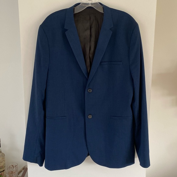 H&M Other - H&M super skinny fit blazer suit jacket blue black 44R